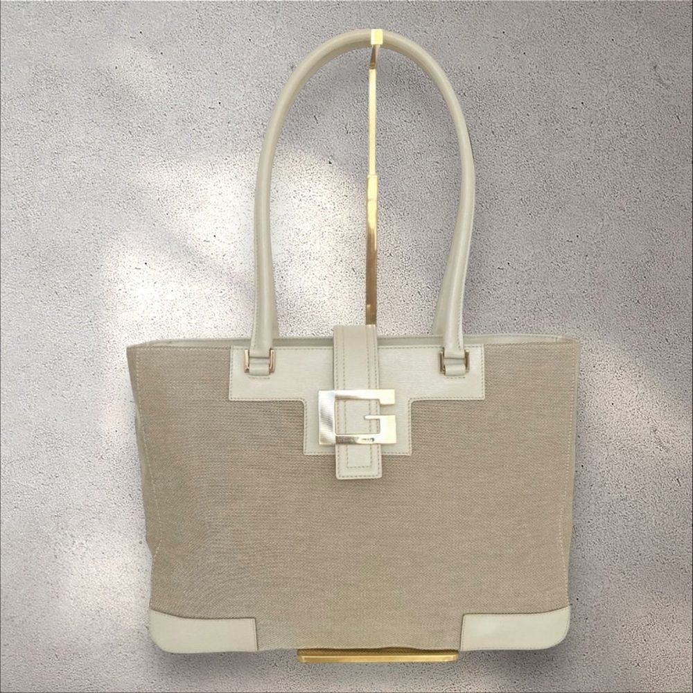 Gucci Square G Tote Bag Tom Ford Era Double Handle G Logo Canvas EUC - Picture 7 of 14